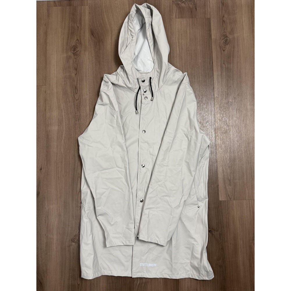 Stutterheim Coat Mens Small Gray Hooded Rain Waterproof Windproof 6783/2020